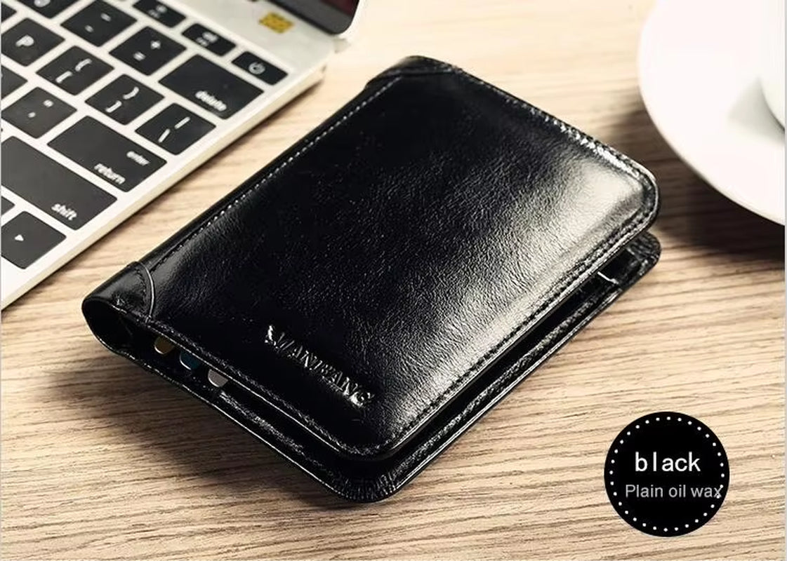 Classic Style Wallet Genuine Leather Men Wallets Short Male Purse Card Holder Wallet Men Fashion High Quality