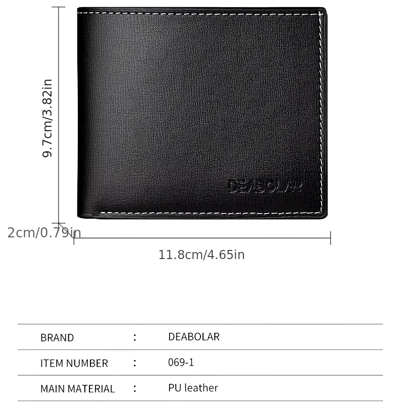 Pu Leather Men Short Wallet Thin Style Folding Young Men Credit Card Holder Wallet