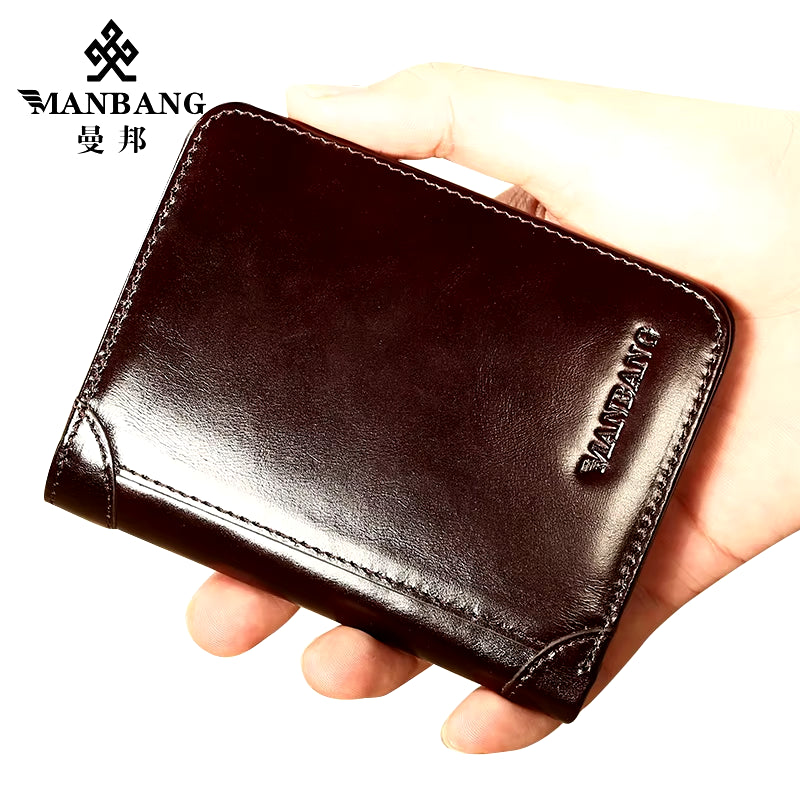 Classic Style Wallet Genuine Leather Men Wallets Short Male Purse Card Holder Wallet Men Fashion High Quality