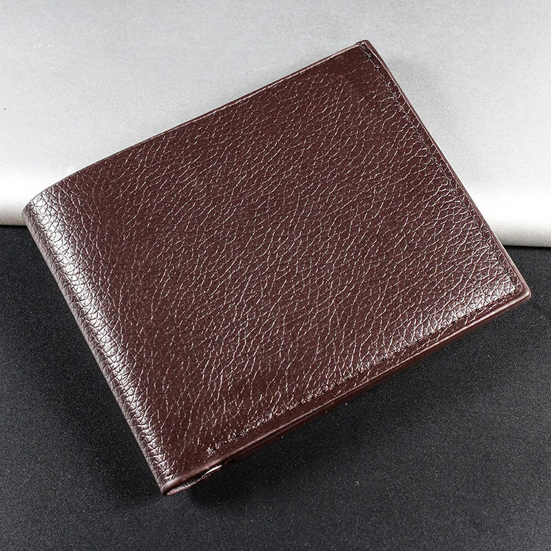 Men'S Wallet 100% PU Leather Men Wallets Premium Product Real Cowhide Wallets for Man Short Black Walet Portefeuille Homme